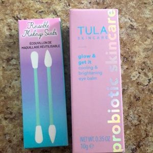 Reusable make up swabs and brightening eye balm